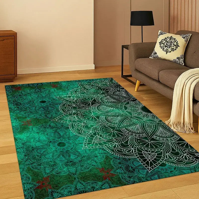 Bohemia Mandala Yoga Carpet Rug for Bedroom Living Room Playroom Non-Slip Home Decor