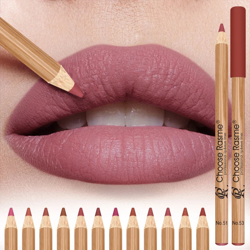 12-Piece Matte Lip Liner Set Waterproof & Long-Lasting Cosmetic Pencils