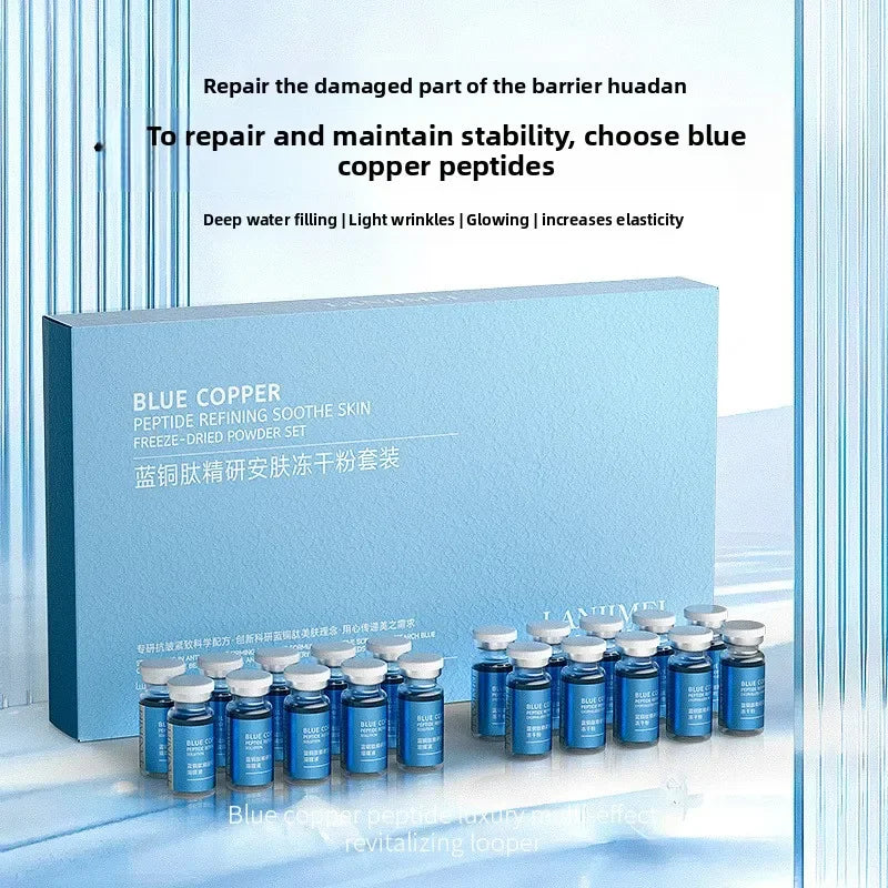 Blue Copper GHK-CU Face Serum Powder Set Anti-Aging Brightening Moisturizing 20PCS