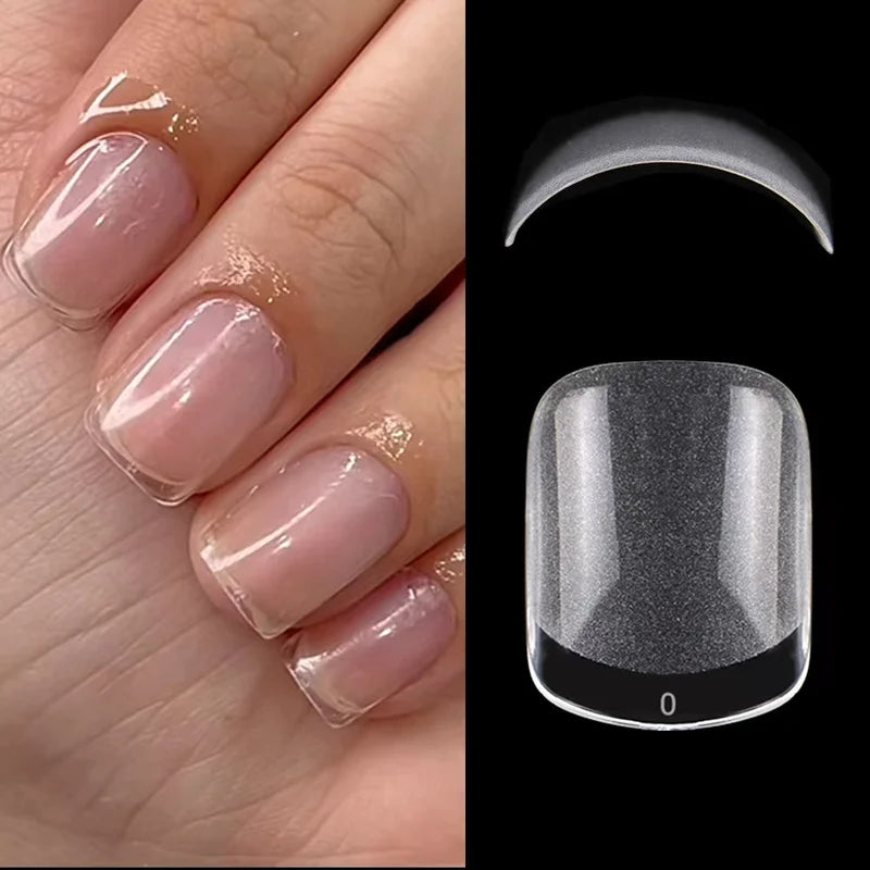 120pcs Fake Nail Tips - Short Almond Coffin Shape for Small & Average Nail Beds