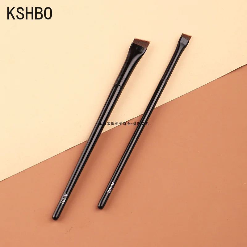 2pcs Eyebrow and Eyeliner Makeup Brush Set - Small Angled Cosmetic Tools