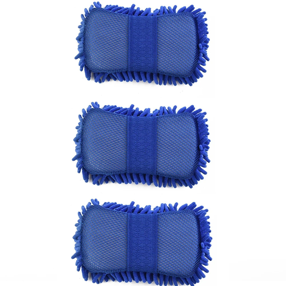 Microfiber Car Wash Sponge with Scratch-Free Cleaning Pad - Blue or White