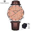 Men's Mechanical Watch 42MM Waterproof Leather Band Sapphire Glass