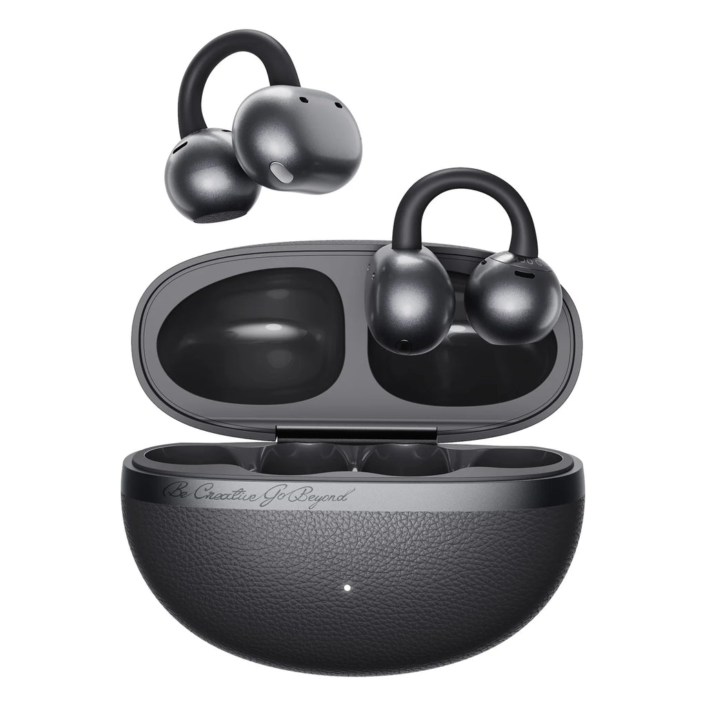 Wireless Bluetooth Earbuds with Open-Ear Clip-On Design, 35H Battery, Dual Mic, Waterproof
