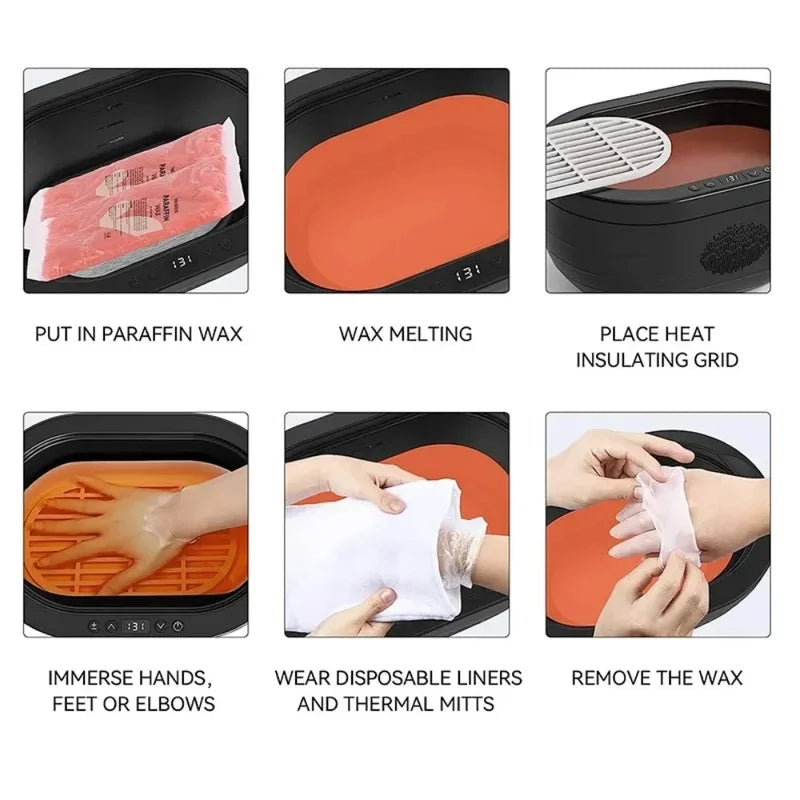 Paraffin Wax Spa Kit for Hand and Foot Care with Cotton Gloves and Wax Brushes