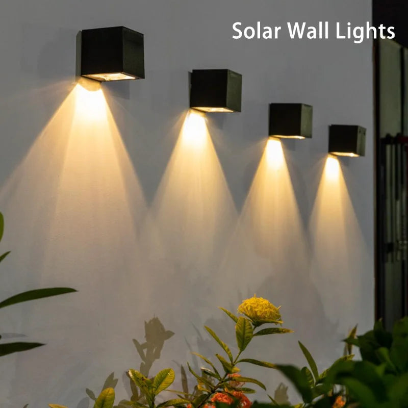 Solar Wall Light Outdoor Garden Fence Lamp Waterproof IP65 Decor