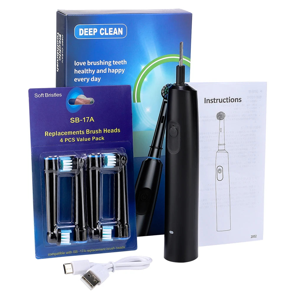 Electric Toothbrush Cordless Rechargeable Waterproof with Multiple Modes for Adults