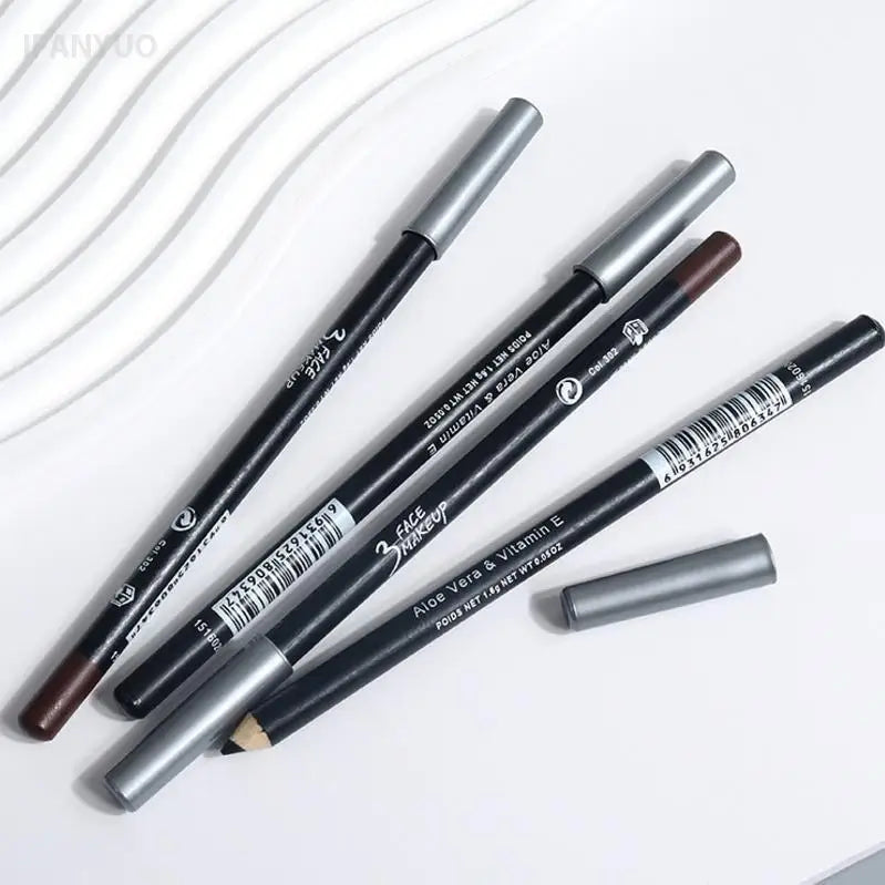 Waterproof Long-Lasting Eyeliner Pencils - Smudge-Proof, Highly Pigmented, 12 Colors