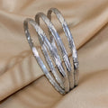 Gold Plated Twisted Stainless Steel Bangles for Women Stackable Waterproof Jewelry