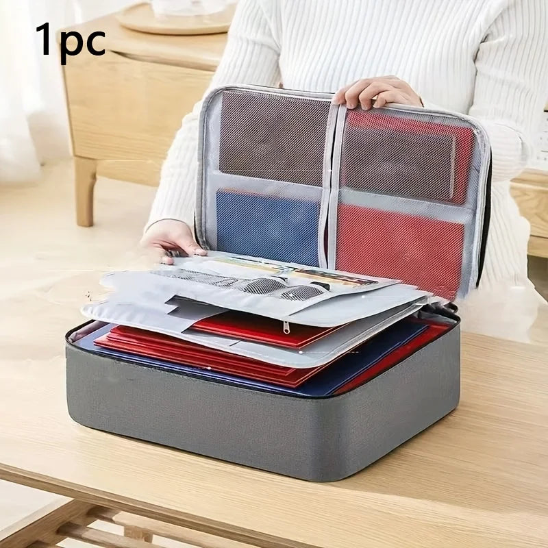 Large Capacity Portable Family Storage Bag with Anti-Theft Password Lock - Durable Document Organizer