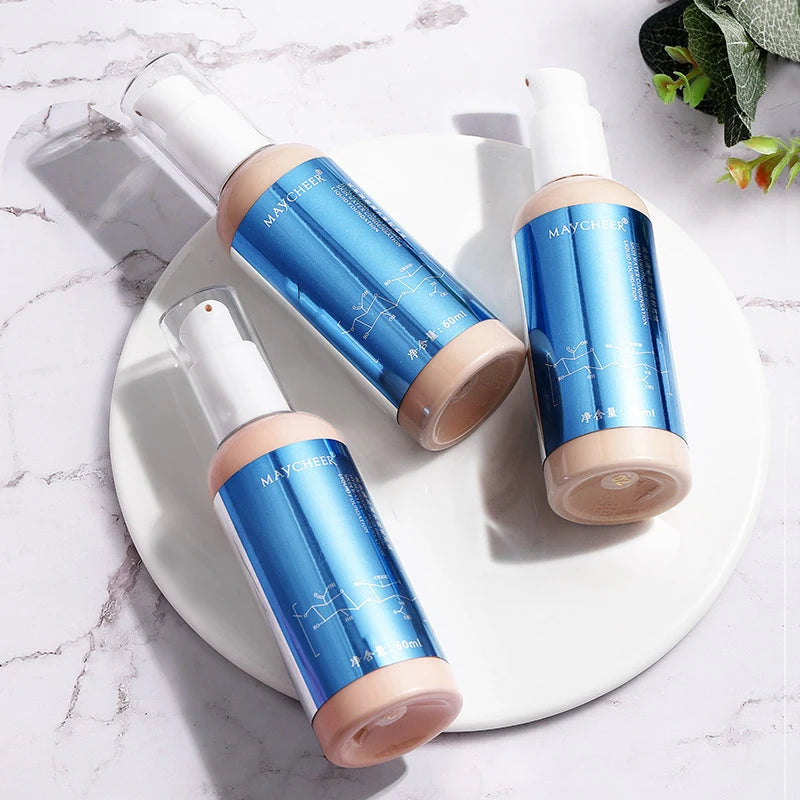 Hydrating Liquid Foundation with Hyaluronic Acid - Brightening & Concealer for Dry Skin, 60ML