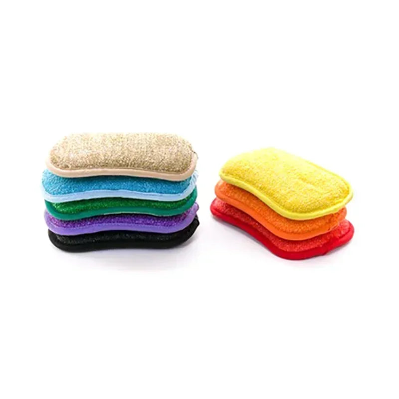Non-Scratch Microfiber Dish Sponges Set - Kitchen Cleaning Scrub Pads