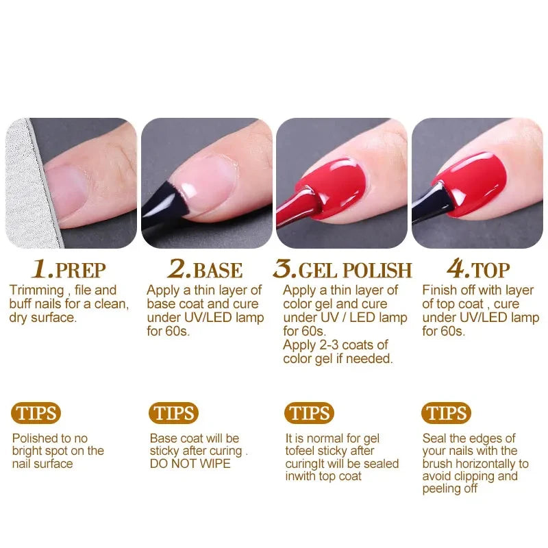 Gel Nail Polish Set - Semi-Permanent UV LED Varnishes for Nail Art