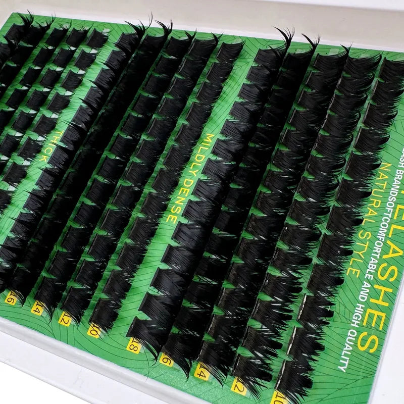Thick Spiky False Eyelash Clusters 10-18mm Voluminous DIY Eyelash Extensions