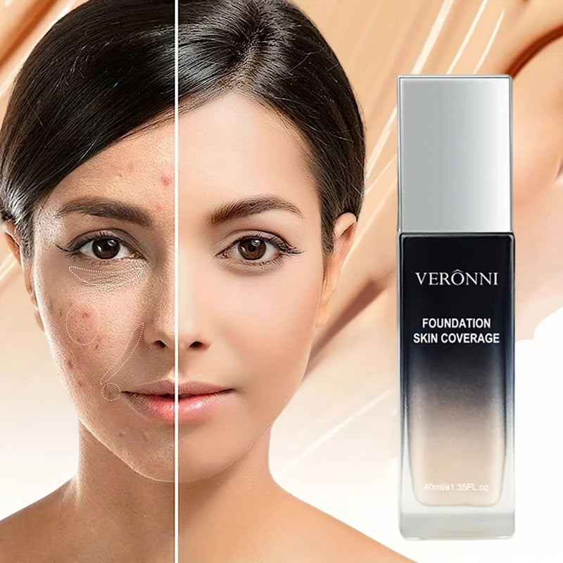 Liquid Foundation Concealer Face Makeup Waterproof Oil-Control Long Lasting 40ml