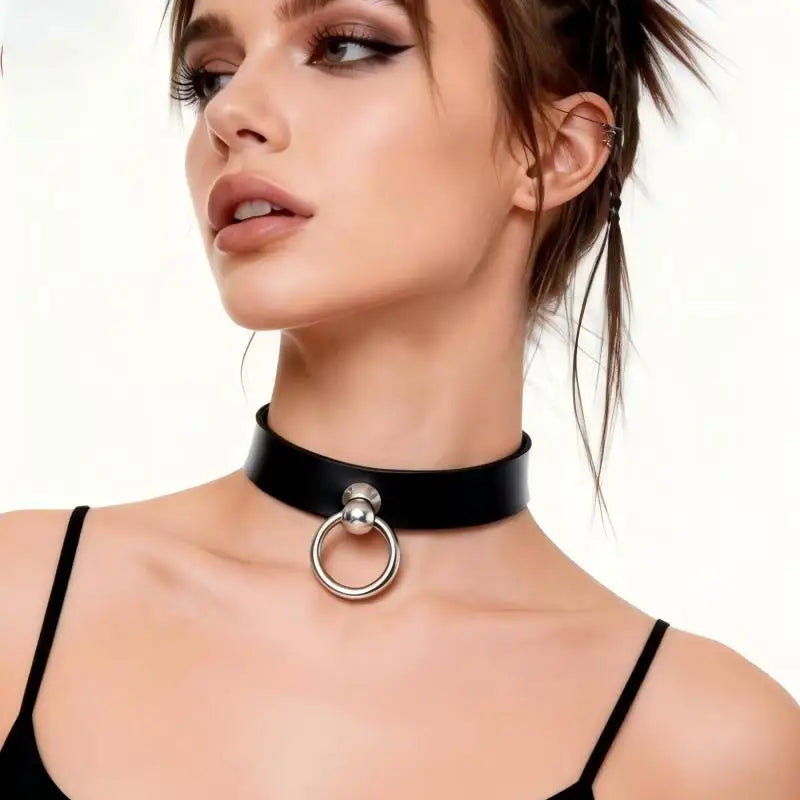 Anime Chainsaw Man Reze Cosplay PU Necklace Punk Leather Collar Unisex Party Accessory