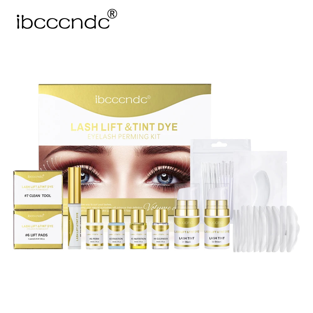 Semi-Permanent Lash & Brow Lift Kit with Tint for Eyelash Perming & Eyebrow Lamination