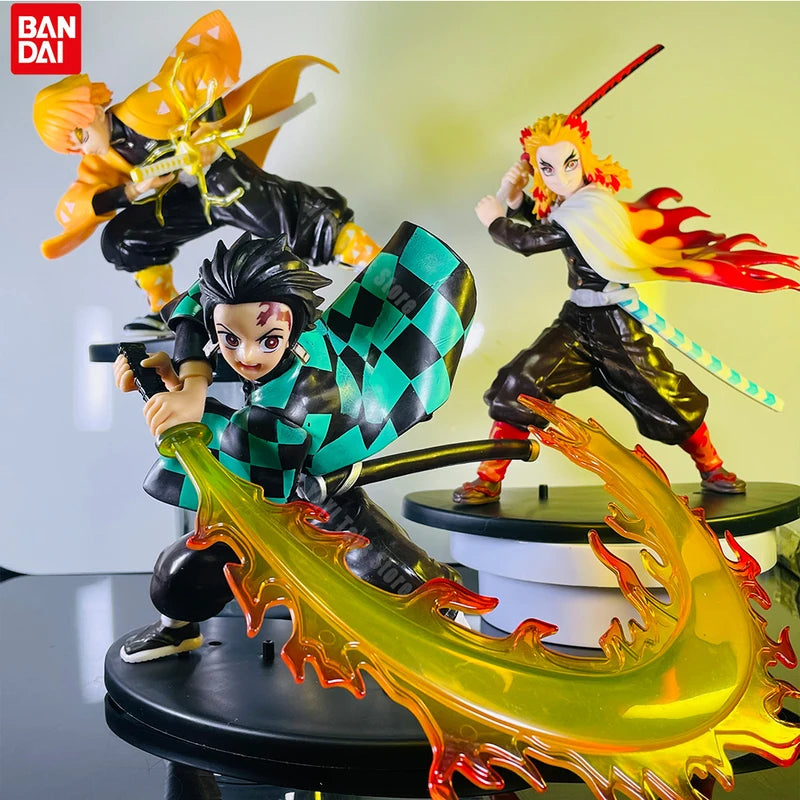 Anime Action Figures Collection - Demon Slayer Tanjirou Zenitsu Kyoujurou PVC Toy Set for Kids & Gifts