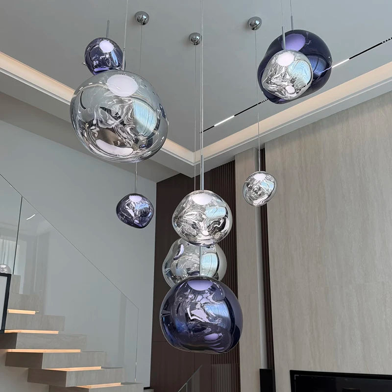 Modern Pendant Light Art Shape PVC Lighting Fixture for Indoor Living Room Kitchen