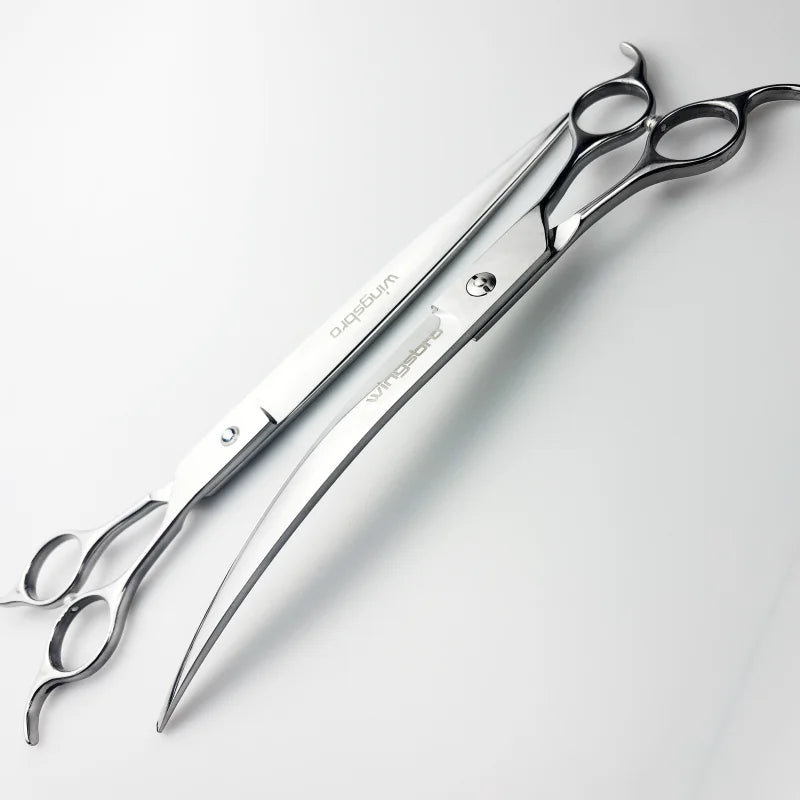 Pet Grooming Scissors 8 Inch Curved Shark Hair Trimming Shears for Dogs & Pets