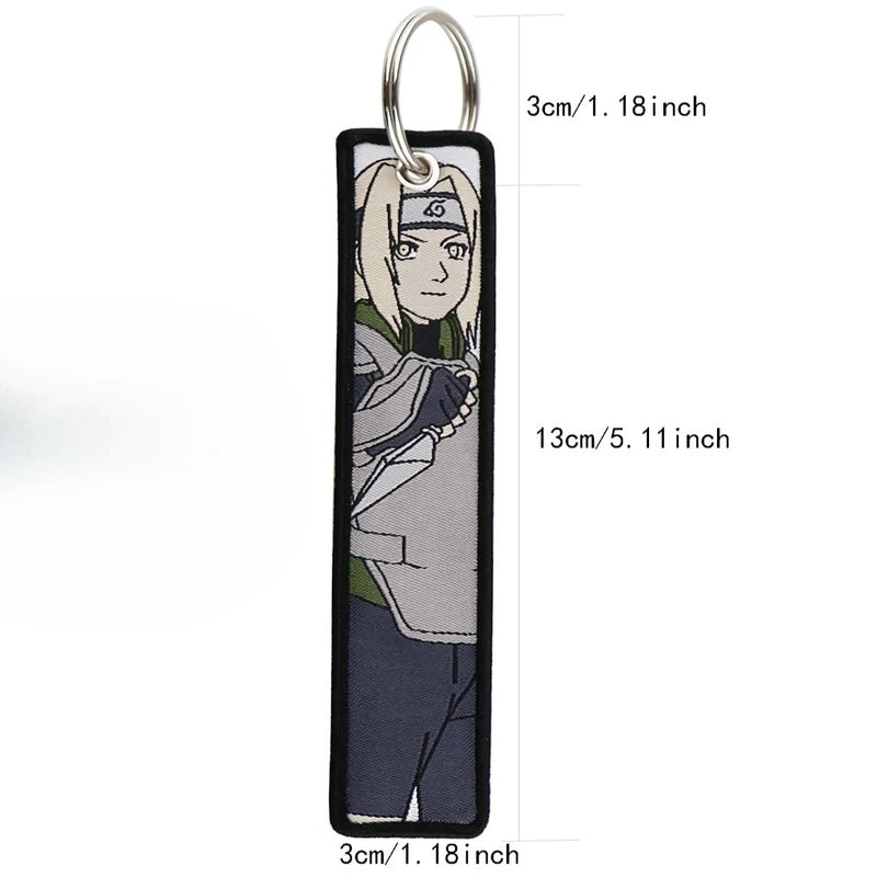 Anime Naruto Embroidery Key Fob Keychain Car Accessory for Cosplay & Gifts