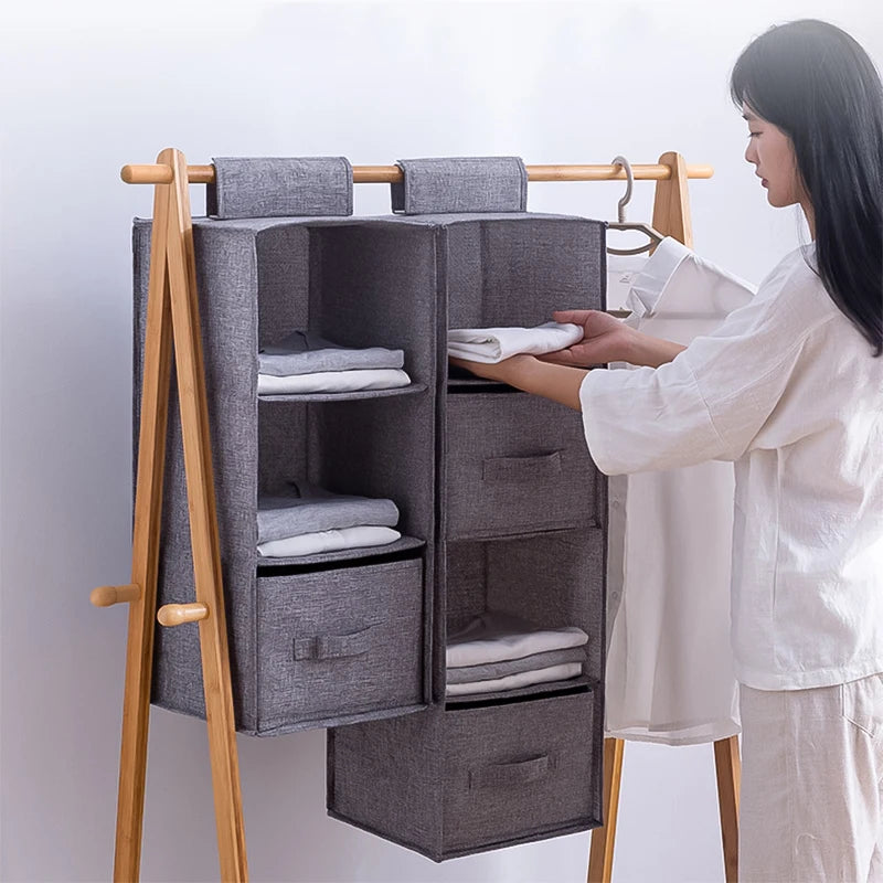 Portable Wardrobe Organizer Bag Drawer Style Storage Closet with Multiple Sizes
