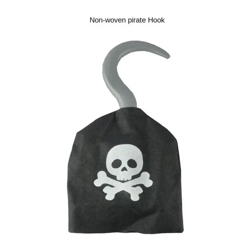 Kids Pirate Costume Set with Vest Hat Hook and Bag for Boys Halloween Party