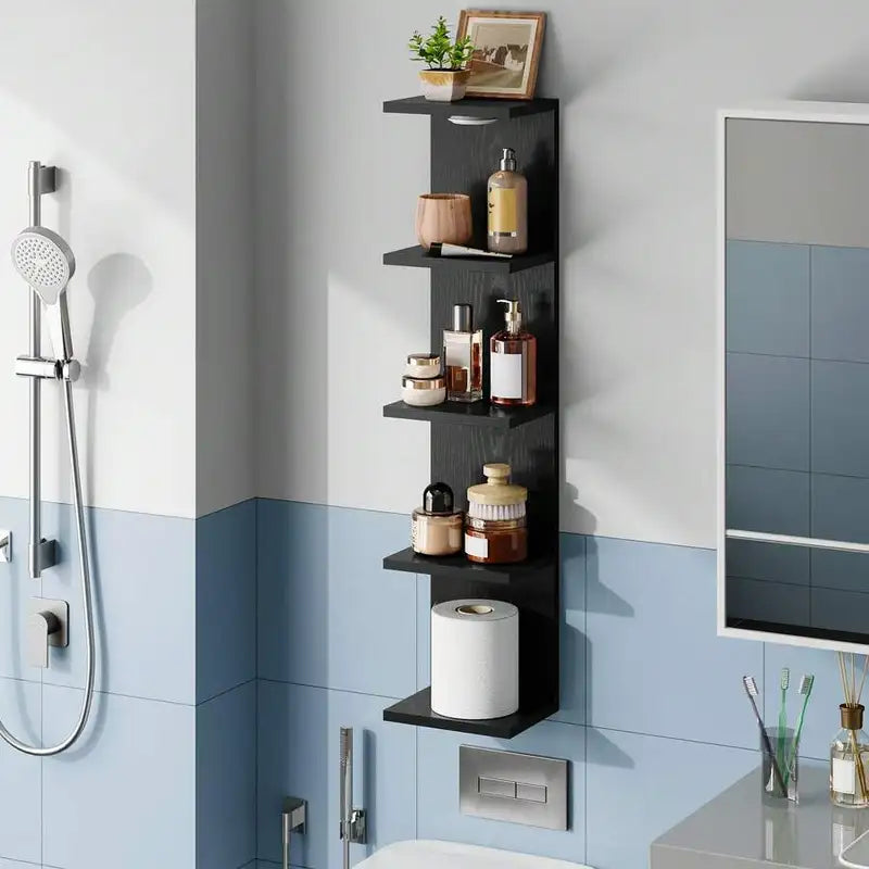5-Tier Wall Mounted Shelving Unit Floating Shelves for Home & Office Decor