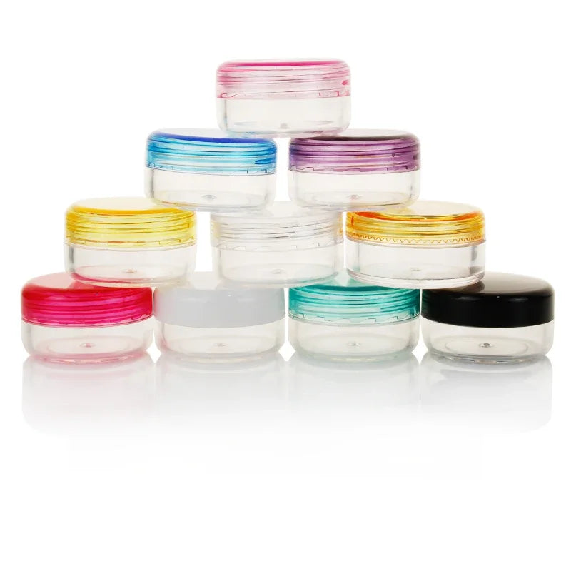 Mini Cosmetic Sample Jars 3g Plastic Containers for Lip Balm Eyeshadow Cream