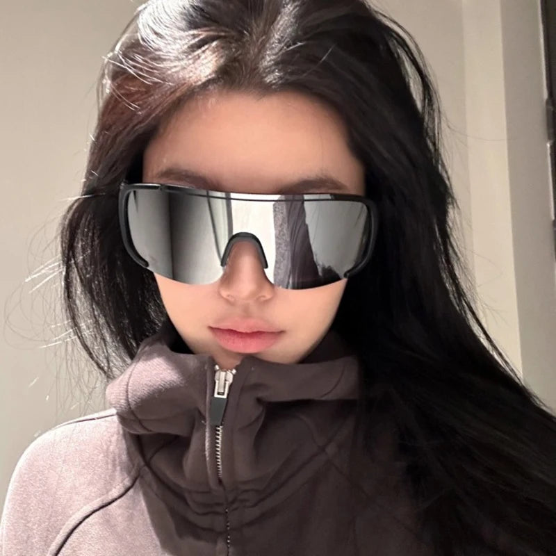 Y2K Style Cycling Sunglasses Windproof Retro-Reflective Road Riding Sport Glasses