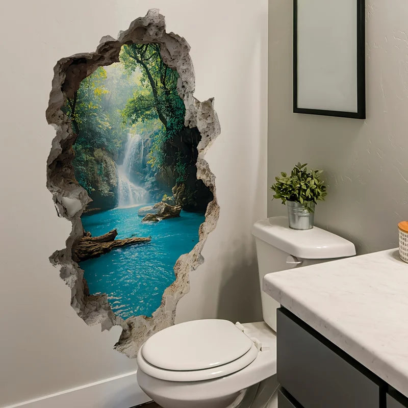 Waterfall Scenic Wall Stickers for Bedroom Decor - Landscape Wall Art