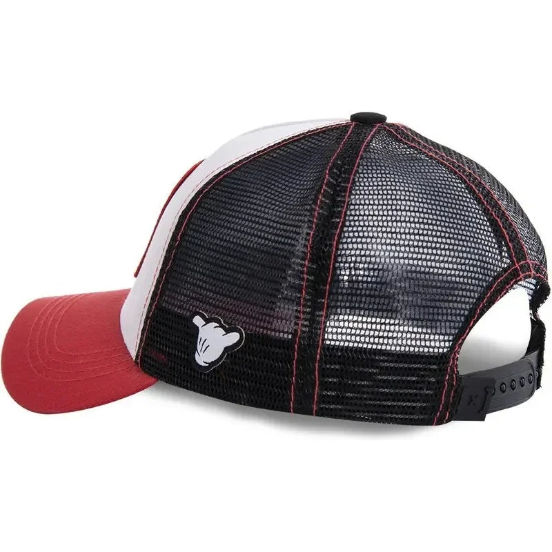 Kawaii Mickey Mesh Back Baseball Cap - Adjustable Sun Hat for Outdoor Streetwear