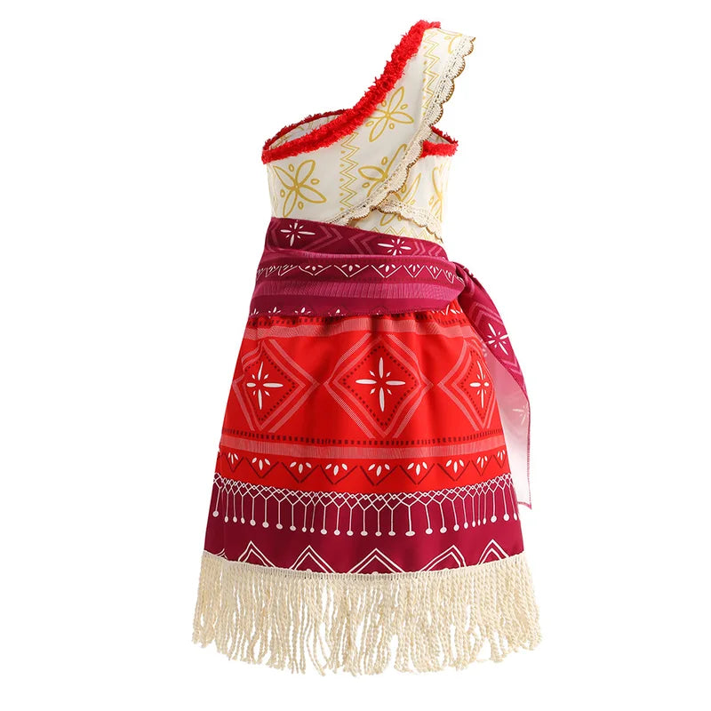 Girls Halloween One-Shoulder Princess Playsuit with Accessories Set - Cute Beach Party Dress