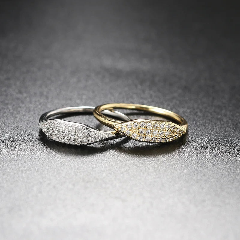 Minimalist Women's Stacking Ring Set Dainty Zirconia Gold Tone Finger Jewelry