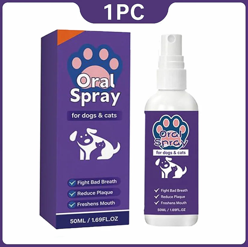 Pet Dental Spray for Dogs and Cats - Bad Breath & Tartar Control, Easy Application