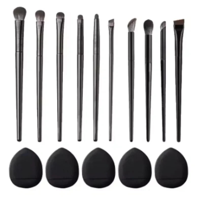 10-Piece Eye Makeup Brush Set - Small Soft Bristle Eyeliner and Eyeshadow Brushes