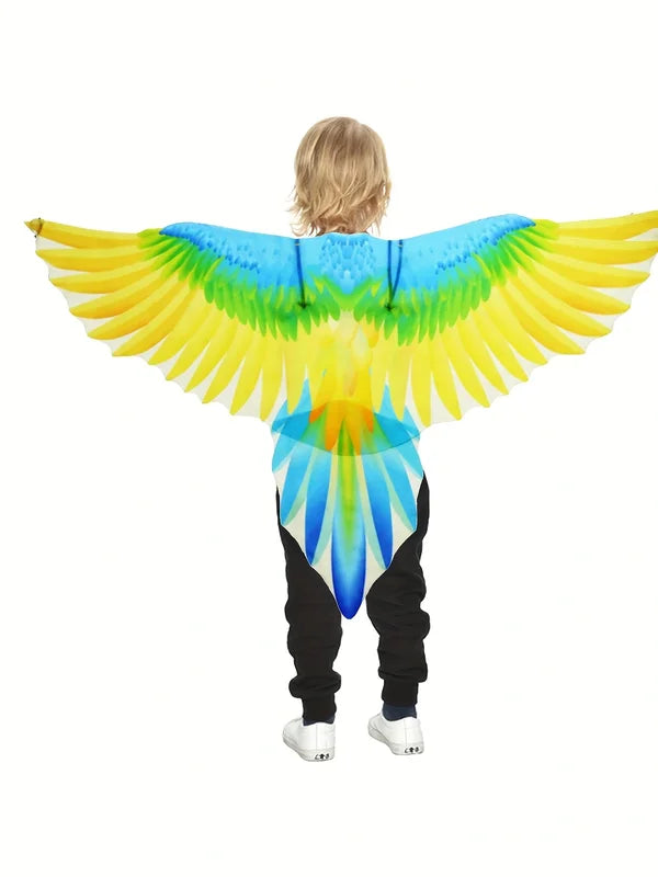 Kids Bird Costume Cloak Set with Parrot Wings & Mask for Halloween & Parties