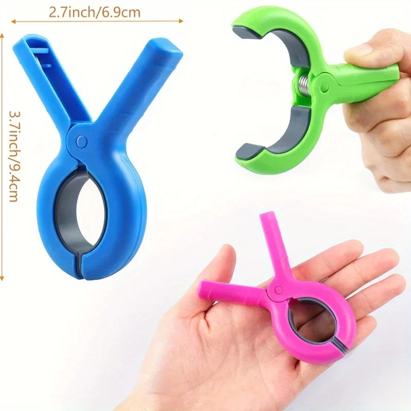 Heavy-Duty Beach Towel Clips Set - Windproof Clothes Pins for Sand & Windy Conditions