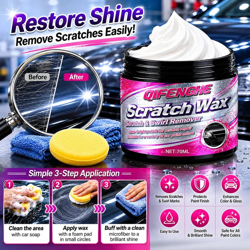 Car Scratch Repair Wax 70ml Nano Polishing Paste Swirl Remover for All Vehicle Colors