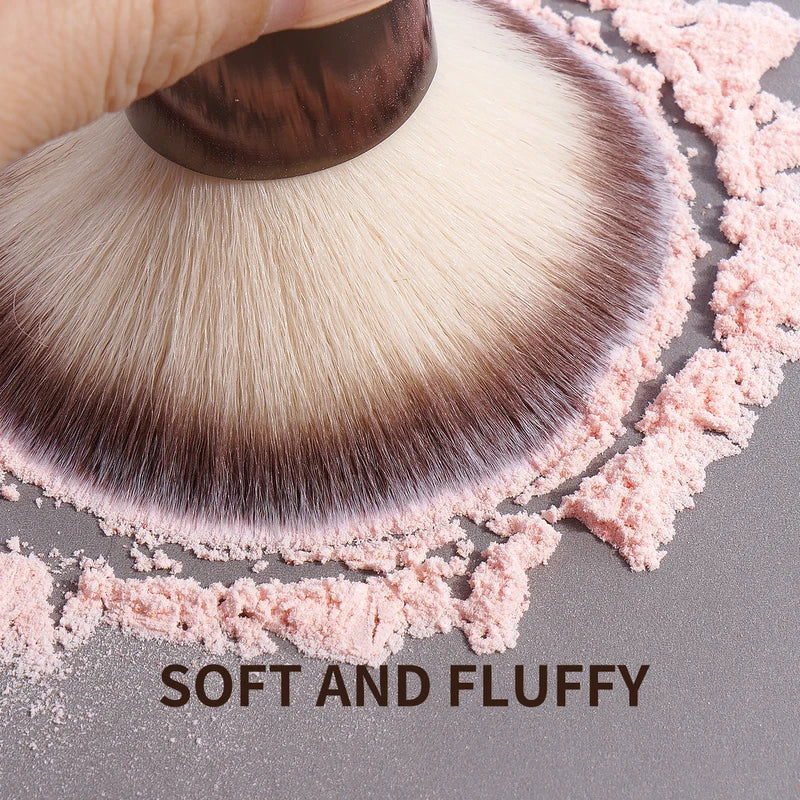 Double Head Makeup Brush for Foundation, Concealer, Blush & Bronzer - Soft Synthetic Fibers