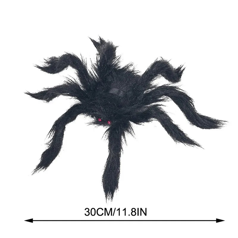 Large Outdoor Halloween Spider Decoration Plush Fake Spider for Yard & Party