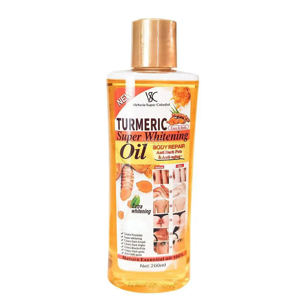 Turmeric Body Oil 200ml - Anti-Aging & Brightening Skin Repair with Wheat Germ & Almond Oil