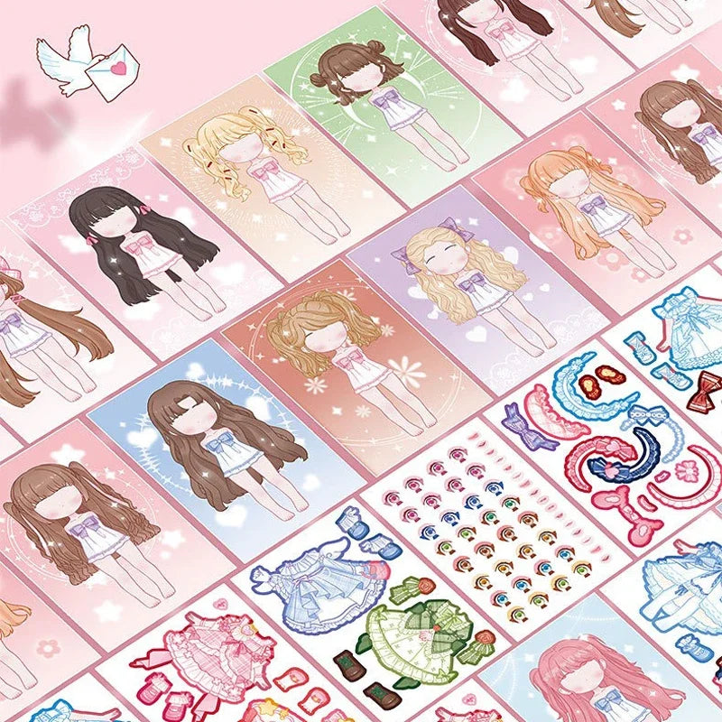 Kids Sticker Book for Girls - DIY Cartoon Makeup & Puzzle Activities