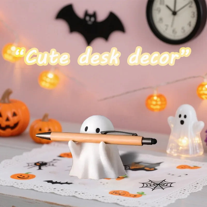 Halloween Ghost Pen Holder - Cute Desktop Pencil Organizer for Home Office