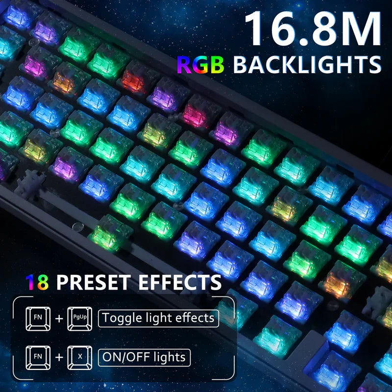 Wired Gaming Keyboard with RGB, 8000Hz Polling, Hot-Swappable Switches, PBT Keycaps