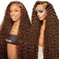 Curly Human Hair Wig with Lace Front & Glueless Design - Multiple Lengths & Colors
