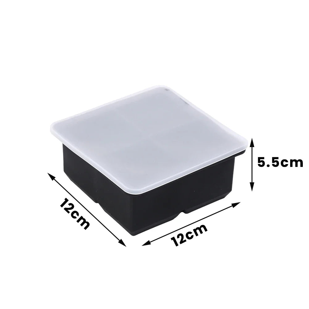 Large Food-Grade Silicone Ice Cube Tray Mold - 4/6/8 Grid Square Ice Maker