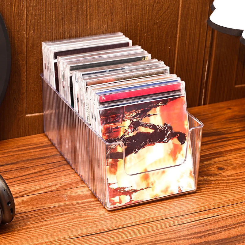 Large Capacity CD DVD Storage Box Acrylic Organizer Dustproof Desktop Rack