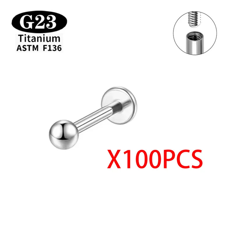 Wholesale Titanium Body Jewelry Labret Nose Stud Earring for Tragus Helix Cartilage