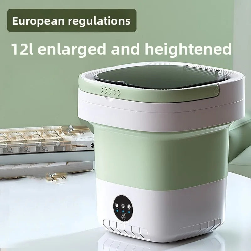 12L Portable Foldable Mini Washing Machine for Travel Dorms & Baby Care